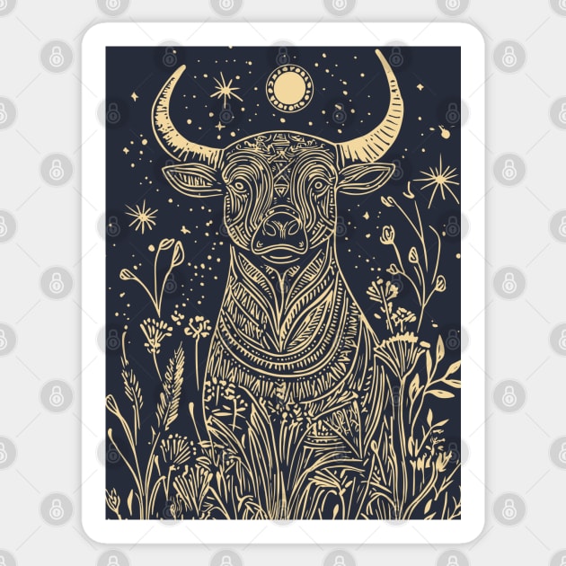 Celestial Sacred Bull – Mythical Power Under the Moon Sticker by TuncGK